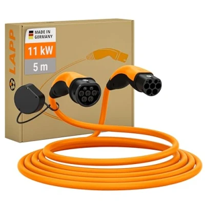 Afbeelding van LAPP EV Type 2 HELIX oplaadkabel 11kW / oranje 5 meter