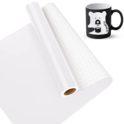 Afbeelding van Lya Vinyl Glanzend wit Vinylfolie Plotter, zelfklevende Plotterfolie 30,5 x 457,5 cm, plotterfilm, film voor Cricut, Silhouette Cameo 4
