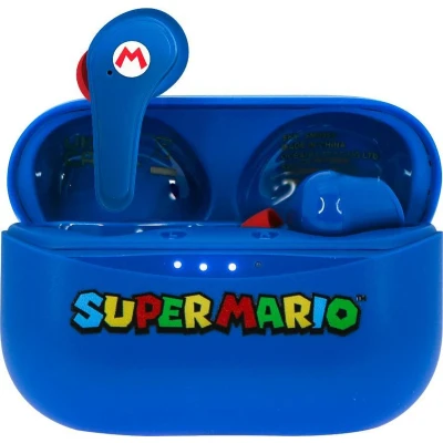 Afbeelding van Super Mario TWS earpods oplaadcase touch control extra eartips (blauw)
