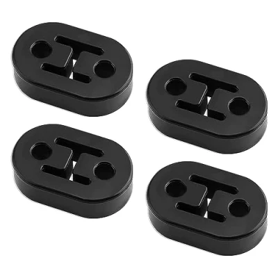 Afbeelding van mizikuu 4 stuks auto uitlaat hangers, rubberen autouitlaathouders universele rubber duurzame houder geluiddemper uitlaathouder geschikt voor alle voertuigen 2 gaten 12 mm