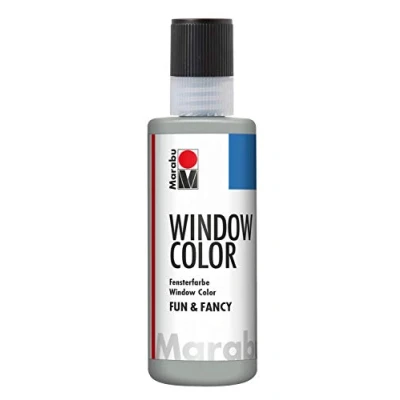 Afbeelding van Marabu 04060004182 Window Color fun &amp; fancy, zilver 80 ml, raamverf op waterbasis, verwijderbaar gladde oppervlakken zoals glas, spiegels, tegels en folie