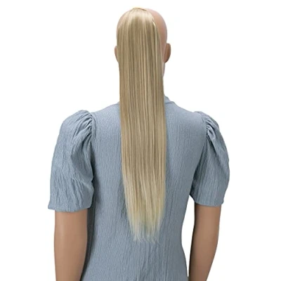 Afbeelding van CAISHA 60cm Haarstukje Vlecht Paardenstaart Haarextensies Glad Lichtblond Mix HC12