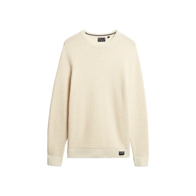 Afbeelding van Superdry Textured CREW Trui, Heren, Maat: Small, Ecru heather
