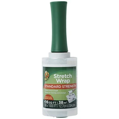 Afbeelding van Duck Merk Stretch Wrap Roll, Clear, 5 bij 1000 ft, 1 Pack, 285849, Wit