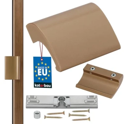 Afbeelding van KOTARBAU Balkondeursnapper balkondeurgreep aluminium brons terrasdeurgreep balkongreep veilig roken deurptiek sluiten handvat schelp universele trekgreep (Brons geanodiseerd F4)