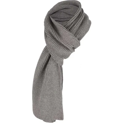 Afbeelding van Sarlini Sjaal heren Ribbed Midden Grijs Effen One Size