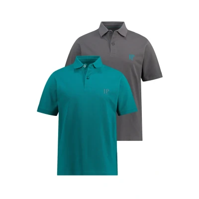 Afbeelding van JP1880 Grosse GRÖSSEN BIS 7XL 2ERPACK Seitenschlitze Regular FIT Poloshirt, Heren, Maat: Large, Petrol