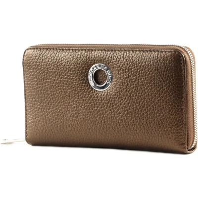 Afbeelding van MANDARINA DUCK Leren Portemonnee Mellow Lux Zip Around Wallet Bronzo Brons