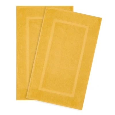 Afbeelding van Hammetex Badmatset, 2 delig, 100% katoen, douchemat voor badkamer, absorberend, wasbaar, 51 x 86 cm, grote badmatten, mosterd (geel)