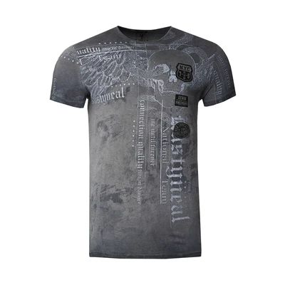 Afbeelding van Heren T Shirt Verwassen ronde hals All Over Print Skull Snake S M L XL XXL 3XL 266