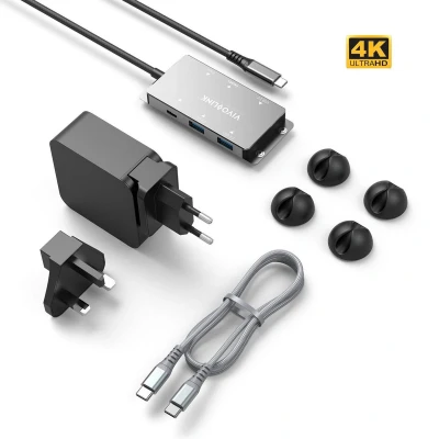 Afbeelding van Vivolink USB C HUB voor conferentie (USB C, 1 Havens), Docking station + hub, Grijs