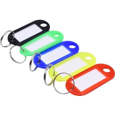 Afbeelding van Sleutel labels 120 STUKS Keychain verschillende kleuren Key tag Sleutelhanger onderscheider Naam Sleutels organiseren Sleutelhouder Sleutellabels Bagagelabels Reislabel