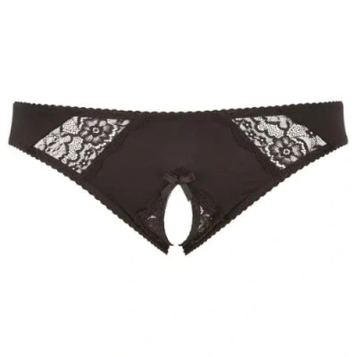 Afbeelding van Plus Size Kanten Slip met Open Kruis Zwart