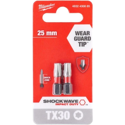 Afbeelding van Milwaukee Shockwave schroefbit lang 25mm Torx TX30 (2st)