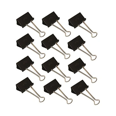 Afbeelding van Wedo 6421451 Foldback klemmen, 12 stuks, gelakt metaal afneembare beugel, sterke veer, 51 mm, zwart/zilver