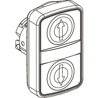 Afbeelding van Schneider Electric ZB4BA7120 Harmony Dubbele drukknop Bedieningsknop vlak 2 knoppen Wit, Zwart Druk ontgrendeling 1 stuk(s)