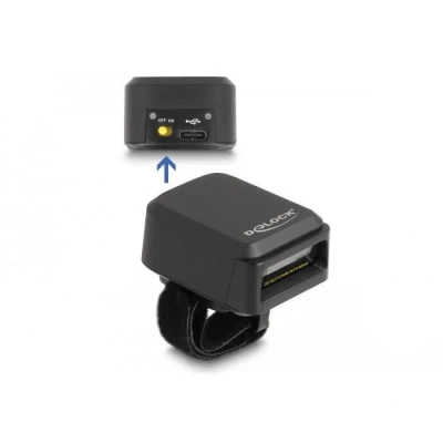 Afbeelding van Delock Ringbarcode Scanner 1D und 2D mit 2,4 GHz oder Bluetooth Wire