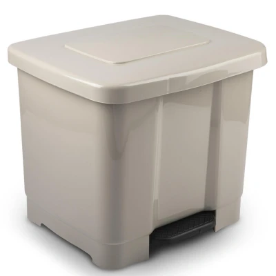 Afbeelding van Forte Plastics Pedaalemmer 2 vaks taupe 35 l kunststof 43 cm