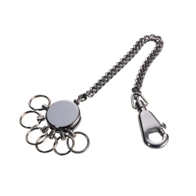 Afbeelding van Troika Patent Chain Keyholder met 6 ringen (KR1060MA), zwart, 13 cm, Modern