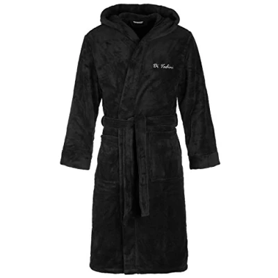 Afbeelding van Di Vadini Florence Badjas voor heren, uniseks, met capuchon, ochtendjas, pluizig, nachtkleding van luxe microvezel, Öko Tex Standard 100, Kimono kleur en maten naar keuze XXS 5XL