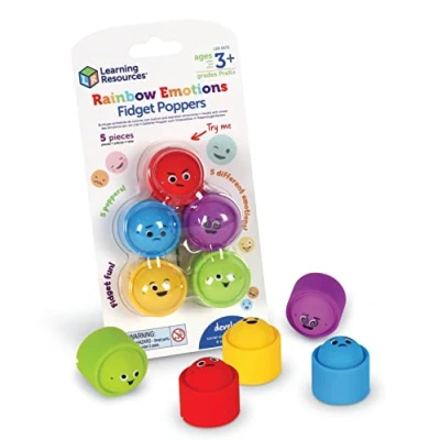 Afbeelding van Learning Resources Regenboogemoties Fidgetpoppers, 5 delen, leeftijd 3+, sensorisch speelgoed, sociaal emotioneel leren, speelgoed voor peuters en kleuters, SEL vaardigheden, fijne motoriek