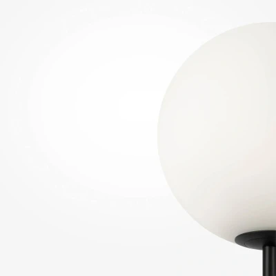 Afbeelding van Maytoni Ring vloerlamp met glazen kap, zwart