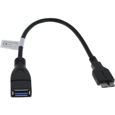 Afbeelding van USB Micro B (m) naar A (v) OTG adapter USB3.0 tot 0,9A / zwart 0,20 meter