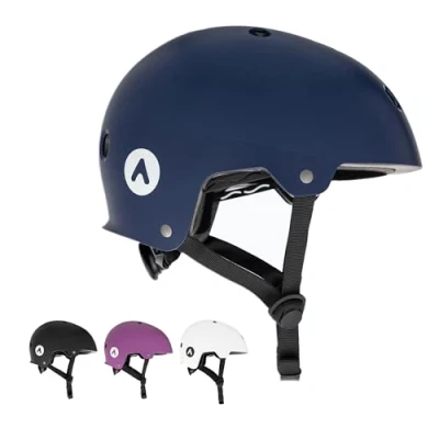 Afbeelding van ATTABO Skatehelm en scooterhelm, maat L, skaterhelm, fietshelm, MTB helm met harde schaal van ABS kunststof, verstelbare skateboardhelm voor fiets, scooter, inline skate helm, heren dames