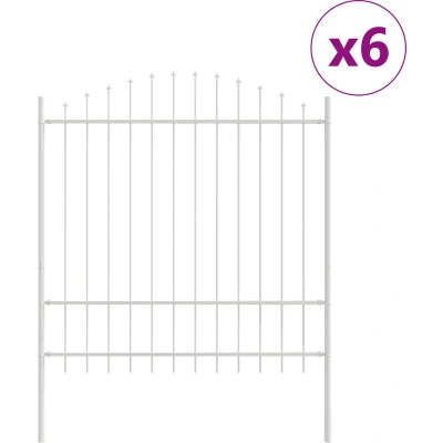 Afbeelding van vidaXL Tuinhek met Hoepel Top Wit 10,2x1,75 m Staal