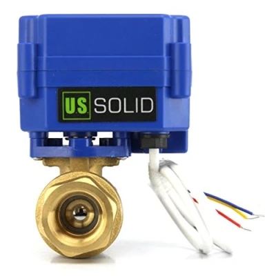 Afbeelding van U.S. Solid 3/4&quot; motorkogelkraan messing 2 weg elektrisch zoneventiel, 9 24V AC/DC, 3 draden