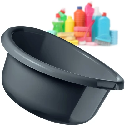 Afbeelding van KADAX Kunststof kom, spoelbak in verschillende maten en kleuren, robuuste wasbak, universele voor badkamer, wasruimte (15 l, antraciet)