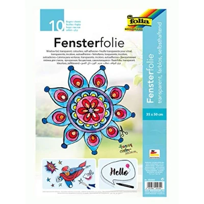 Afbeelding van folia 450300 raamfolie kleurloos, zelfklevend, ca. 35 x 50 cm, 10 vellen ideaal als sjabloonboog voor raamfoto&#039;s, Window Color
