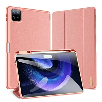 Afbeelding van Xiaomi Pad 6 Hoes: Dux Ducis Domo Bookcase Roze Kunstleder Tablet Hoezen
