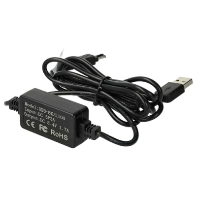 Afbeelding van vhbw USB voeding compatibel met Sony Handycam DCR PC115, PC110E, PC120BT, PC115E, PC330, PC120E camera, digitale camera