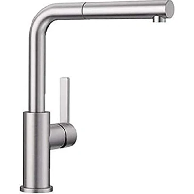 Afbeelding van Blanco Keukenkraan Lanora S met uittrekbare handdouche massief RVS 523123