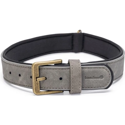 Afbeelding van Beeztees Balacron Ax Honden Halsband Kunstleer Grijs Nekomvang van tot x breedte: 36 44 cm 20 mm