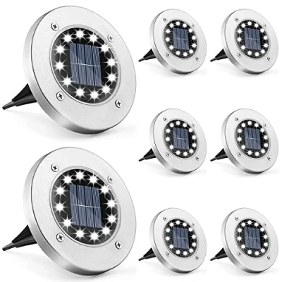 Afbeelding van Anmossi Solar Grondverlichting,12 LEDs Tuinverlichting op Zonne Energie,IP65 Waterdichte Grondlamp Energie,Koudwit,voor Tuin,Trottoir,Gazon,Patio,Pathway(8 Pack)