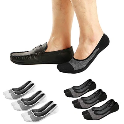 Afbeelding van Ofwel No show herensokken, onzichtbare voering voor loafers, sneakers, antislipsokken, 43.5 47.5 EU