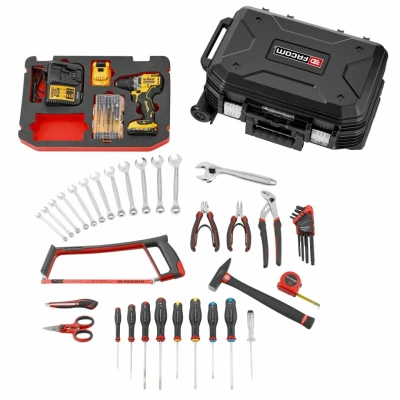 Afbeelding van Facom BV.R30CMD1PB Gevulde gereedschapskoffer op wielen Algemeen onderhoud 68 delig Incl. DeWalt POWERTOOLSET