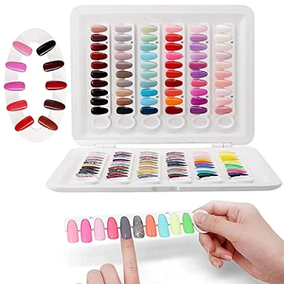 Afbeelding van Nagellak Kleur Display Boek, Boek Nagel Kaart met Nail Stand voor Appartement manicure winkel