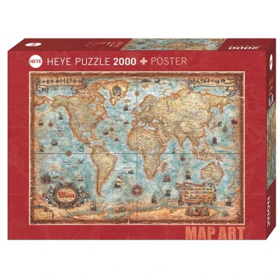 Afbeelding van Heye Puzzle The World Legpuzzel 2000 stuk(s) Kaarten