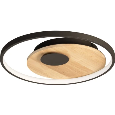 Afbeelding van Fischer &amp; Honsel Marit Plafondlamp LED 25W 3500 lumen Dimbaar 2700 6500K Ø 40cm incl. afstandsbediening Zwart