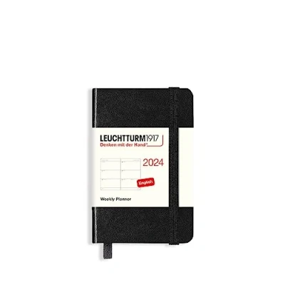 Afbeelding van LEUCHTTURM1917 367650 weekkalender mini (A7) 2024, 12 maanden, zwart, Engels