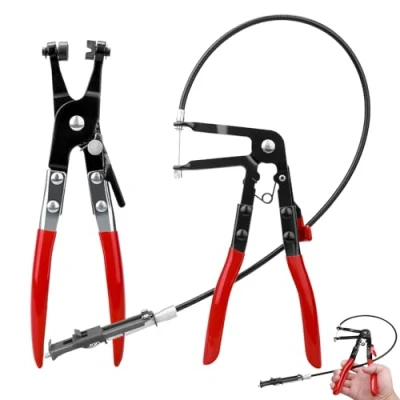 Afbeelding van Slangklemmen met rechte hals en slangklemtang bowdenkabel 650 mm, veerbandklem tang, slangklemmen, slangtangset, 2 stuks