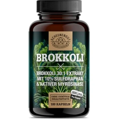 Afbeelding van Broccoli 1000 mg per dagelijkse dosis belangrijk: 30:1 extract (=30000 broccolisproeten) + 50 sulforafaan capsule &amp; actieve myrosinase I 180 capsules DE SCHEUNENGUT®