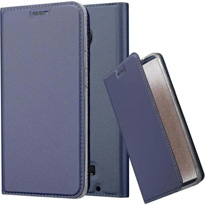 Afbeelding van Cadorabo Hoesje geschikt voor Motorola MOTO Z in CLASSY DONKER BLAUW Beschermhoes met magnetische sluiting, standfunctie en kaartvakje Book Case Cover Etui
