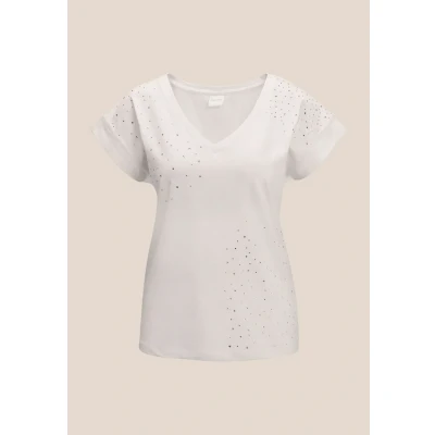 Afbeelding van Madeleine MIT Glitzersteinchen Tshirt print, Dames, Maat: 40, Null