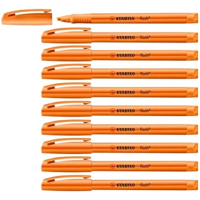 Afbeelding van Tekstmarkeerstift STABILO flash 10 stuks oranje