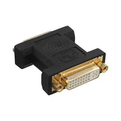Afbeelding van DVI D / I Dual Link koppelstuk verguld zwart