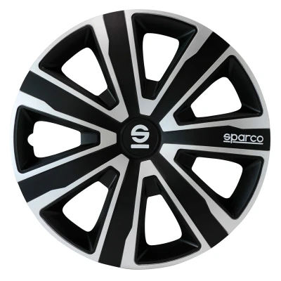 Afbeelding van Sparco 4 Delige Wieldoppenset Palermo 15 inch zilver/zwart